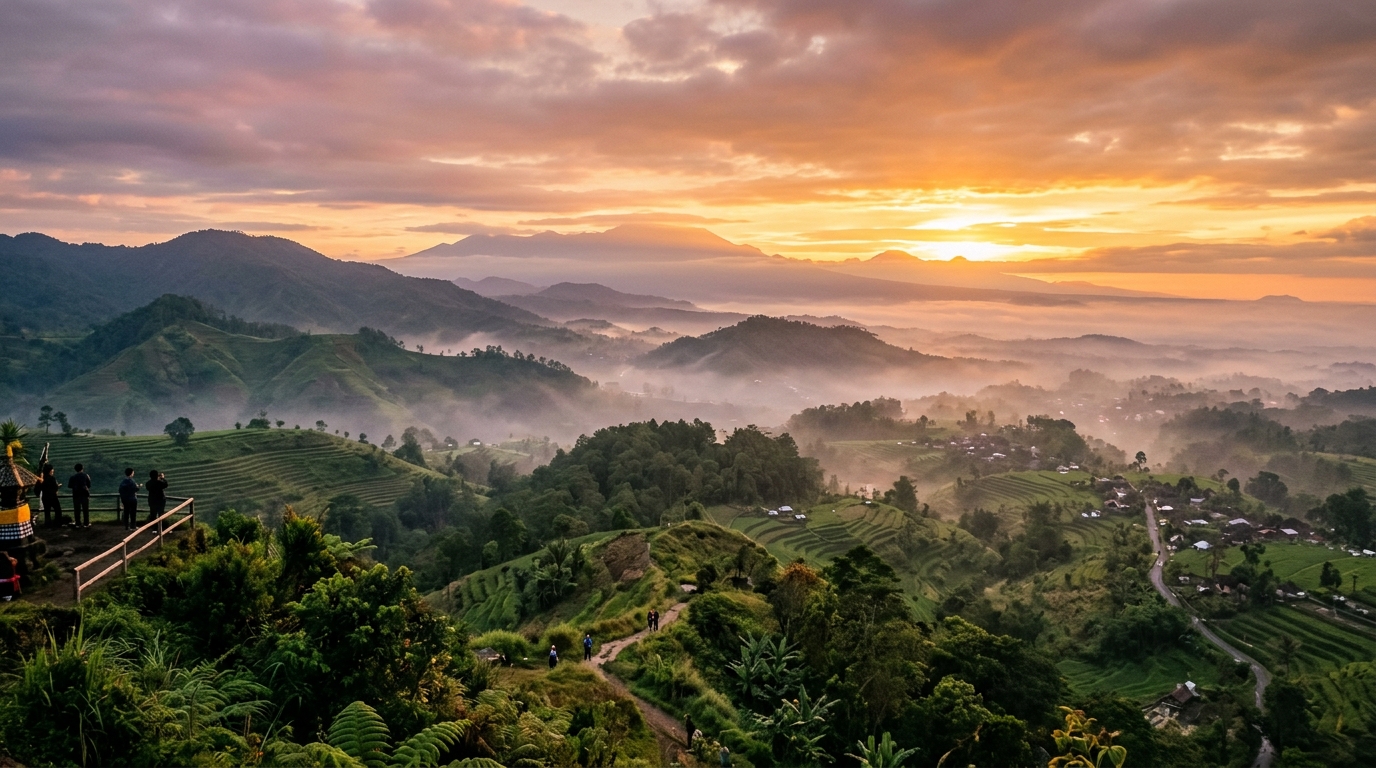 End your day with the beauty of a Bedugul sunset at Umah Luwih